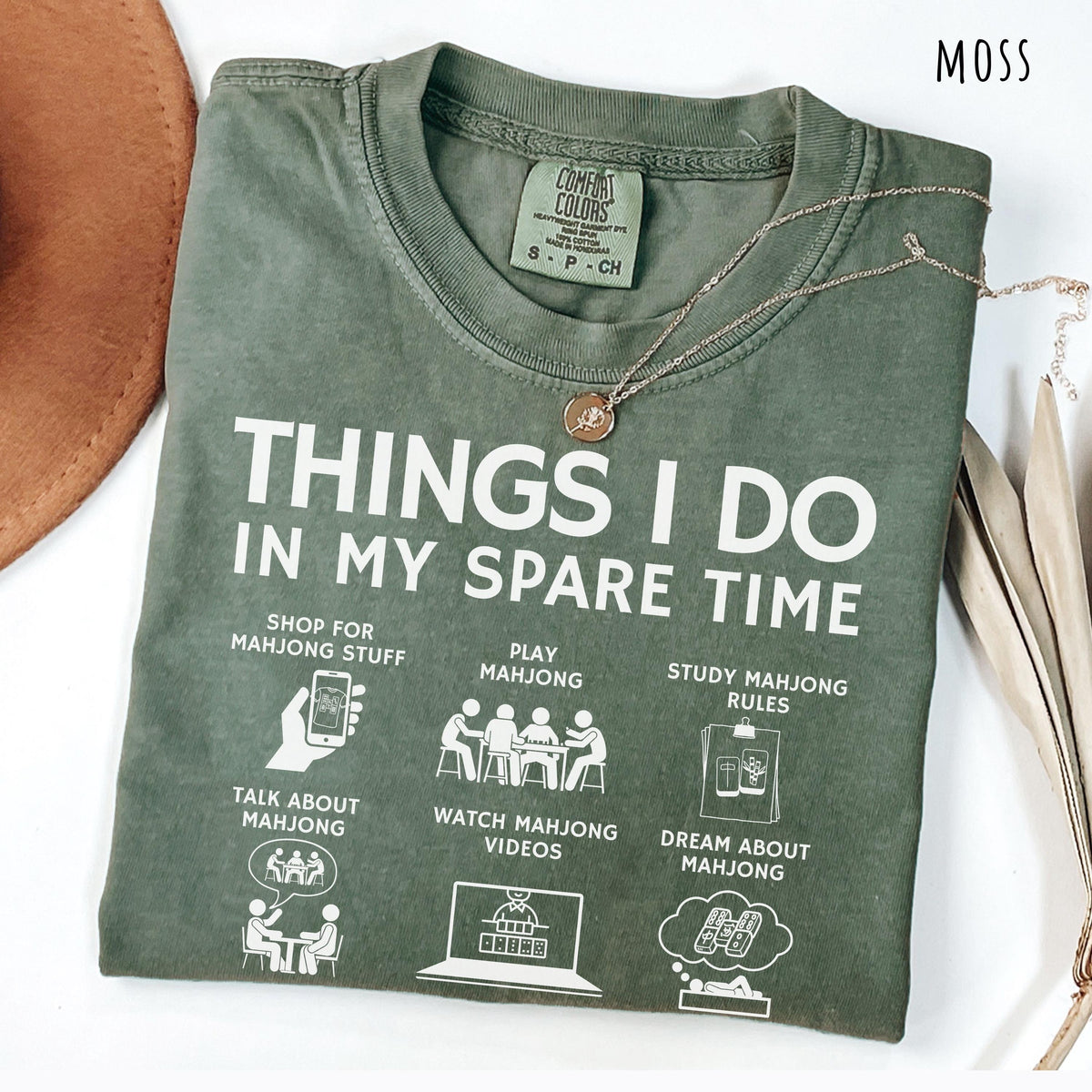Comfort Colors Things I Do in My Spare Time Mahjong Lover Funny Mahjong T-shirt