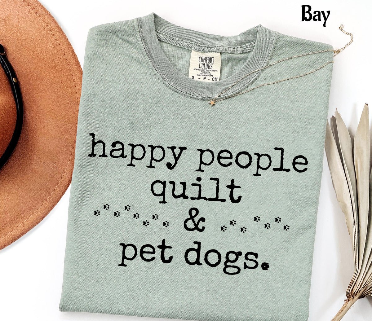 Comfort Colors Happy People Quilt & Pet Dogs T-Shirt