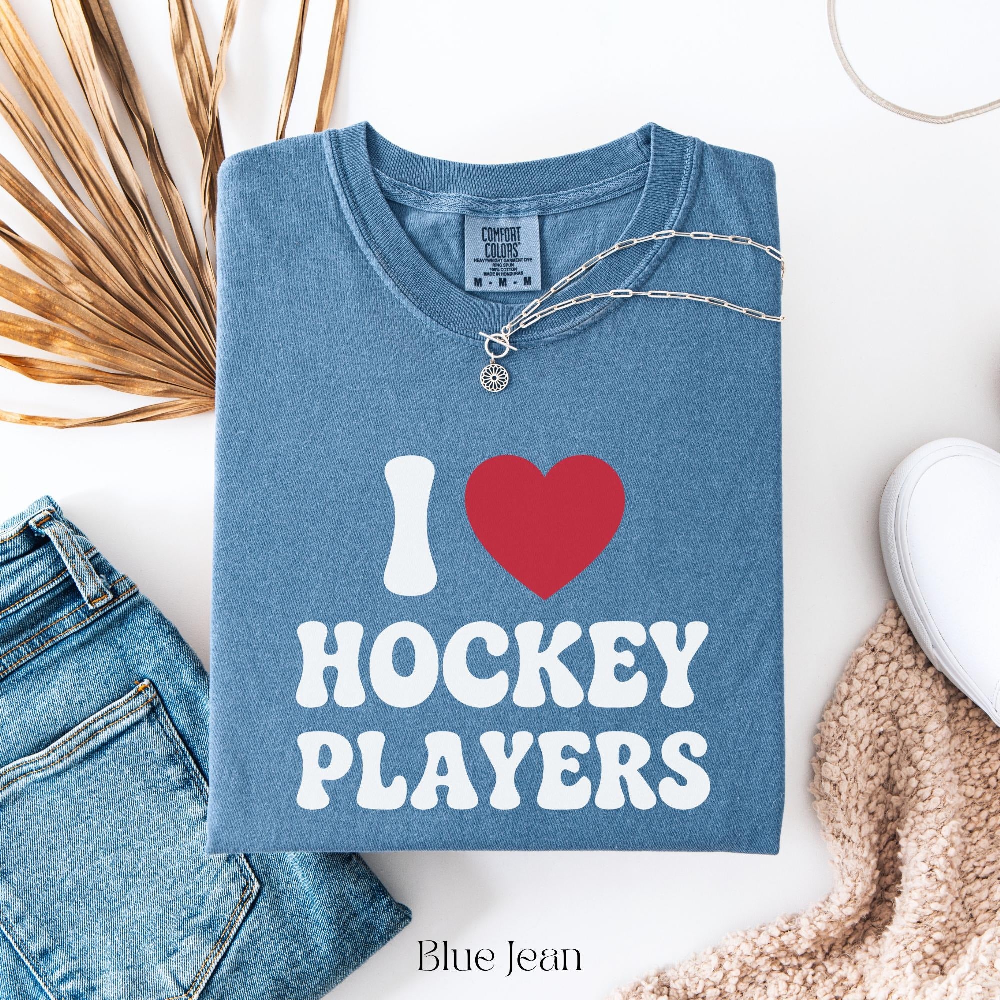 Comfort Colors I Love Hockey Players T-shirt