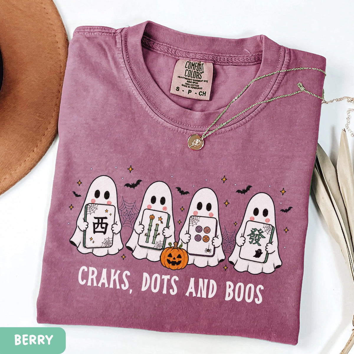 Comfort Colors Crak Dot Boo Tee,Funny Halloween Mahjong Ghost Mahjong Tile Tshirt, Mahjong Lovers Gift
