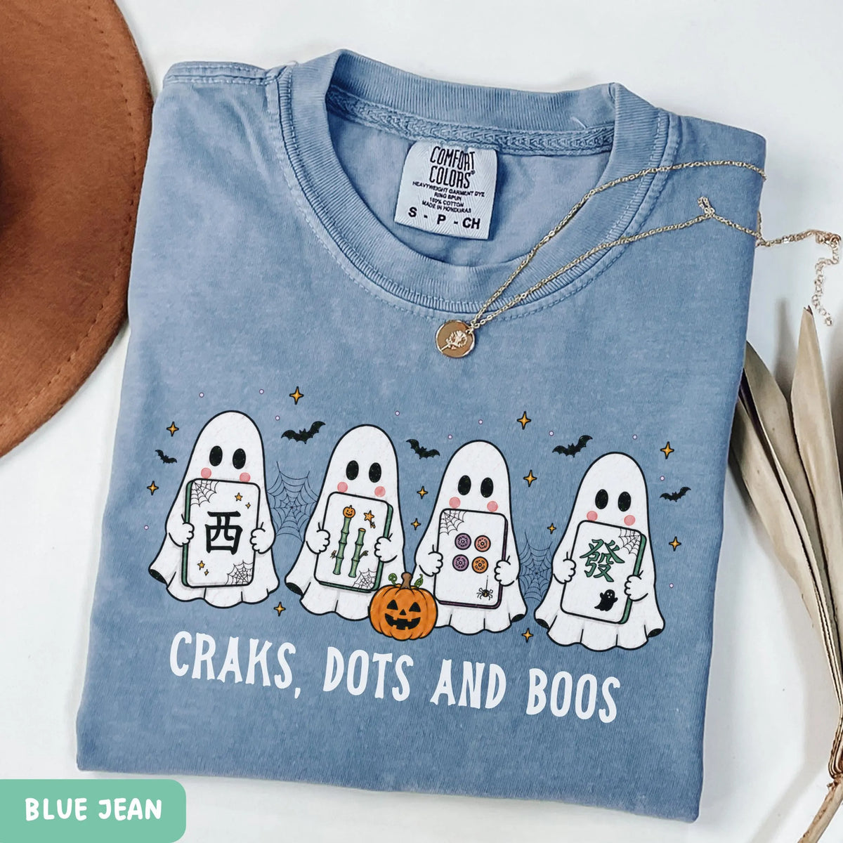 Comfort Colors Crak Dot Boo Tee,Funny Halloween Mahjong Ghost Mahjong Tile Tshirt, Mahjong Lovers Gift