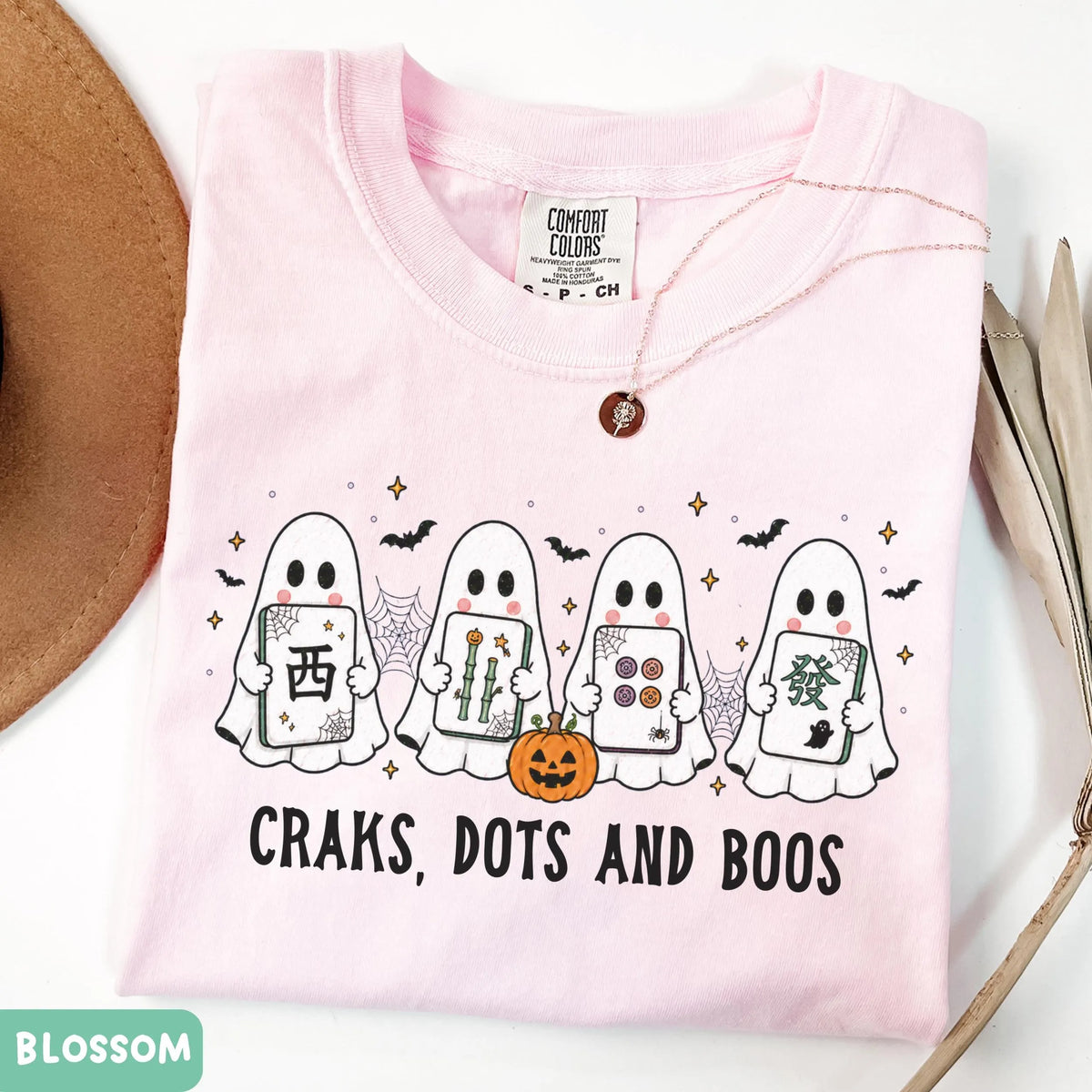 Comfort Colors Crak Dot Boo Tee,Funny Halloween Mahjong Ghost Mahjong Tile Tshirt, Mahjong Lovers Gift