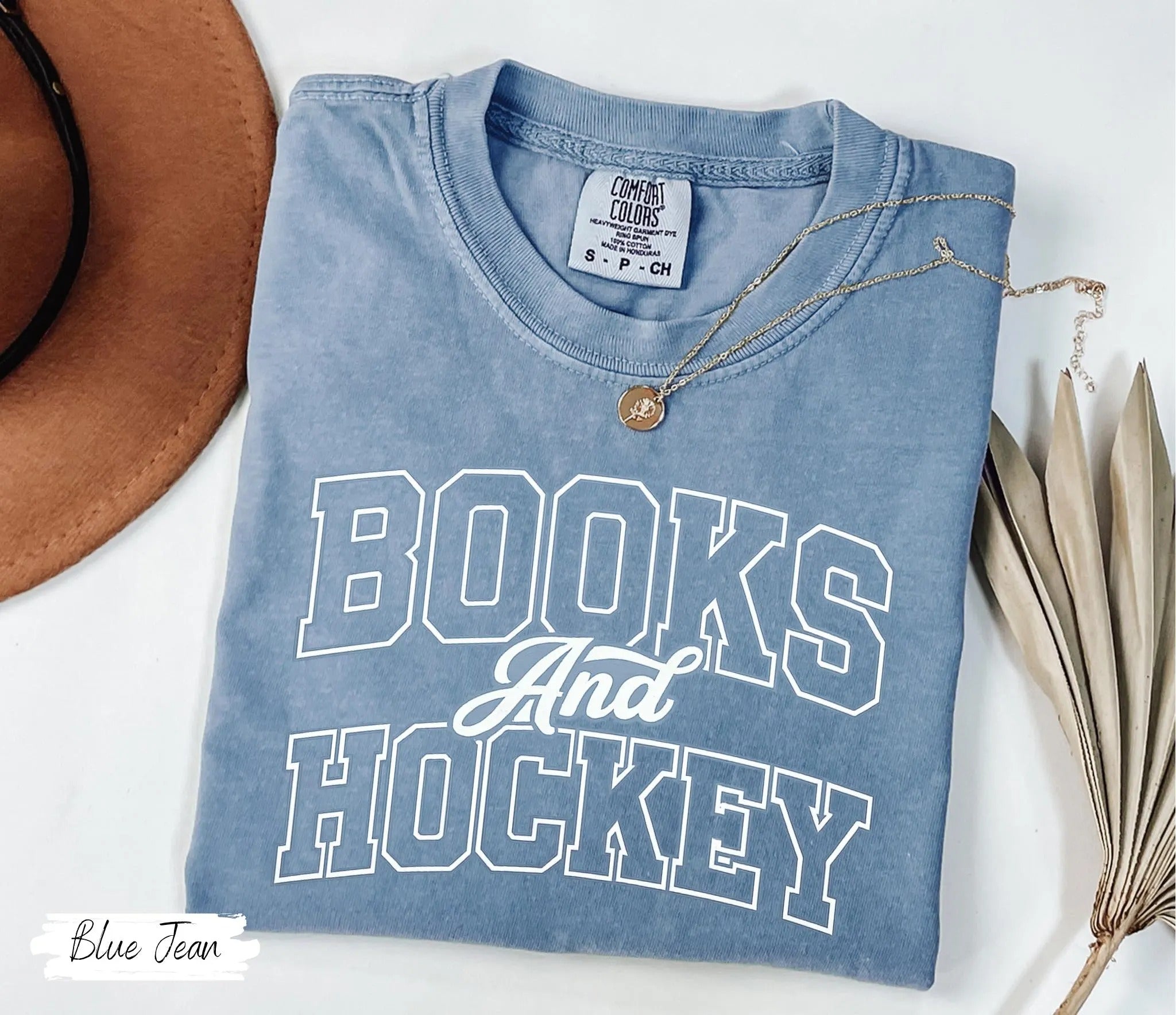 Comfort Colors Books And Hockey T-shirt