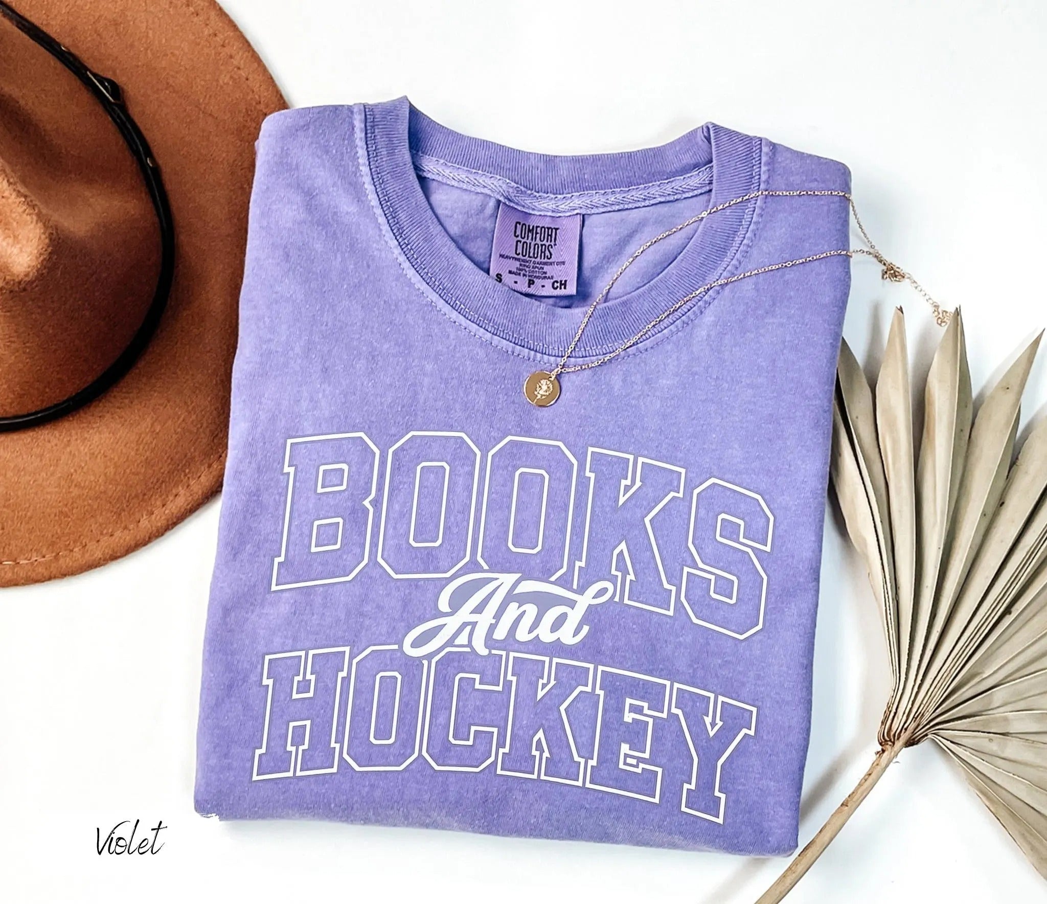 Comfort Colors Books And Hockey T-shirt