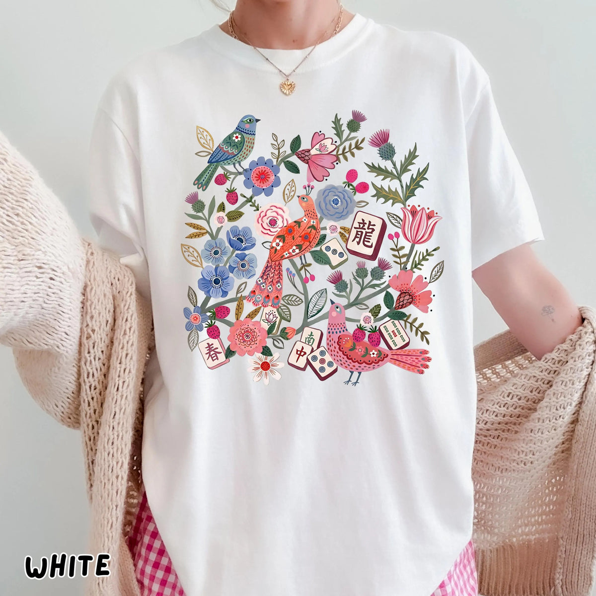 Comfort Colors Floral Mahjong Boho hidden Tile T-Shirt