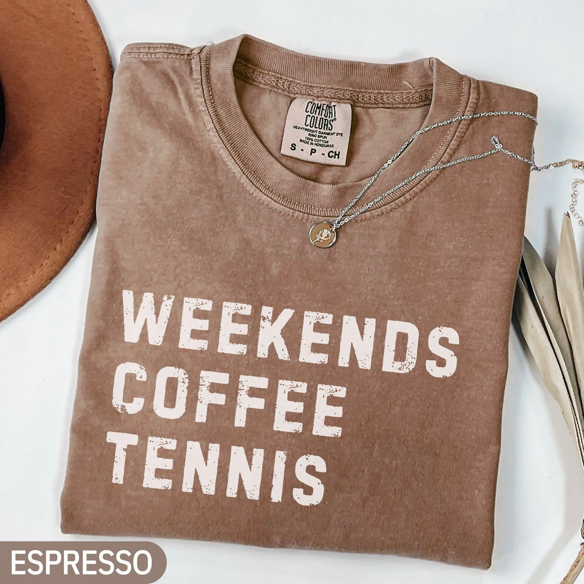 Comfort Colors® Weekends Coffee Tennis T-shirt