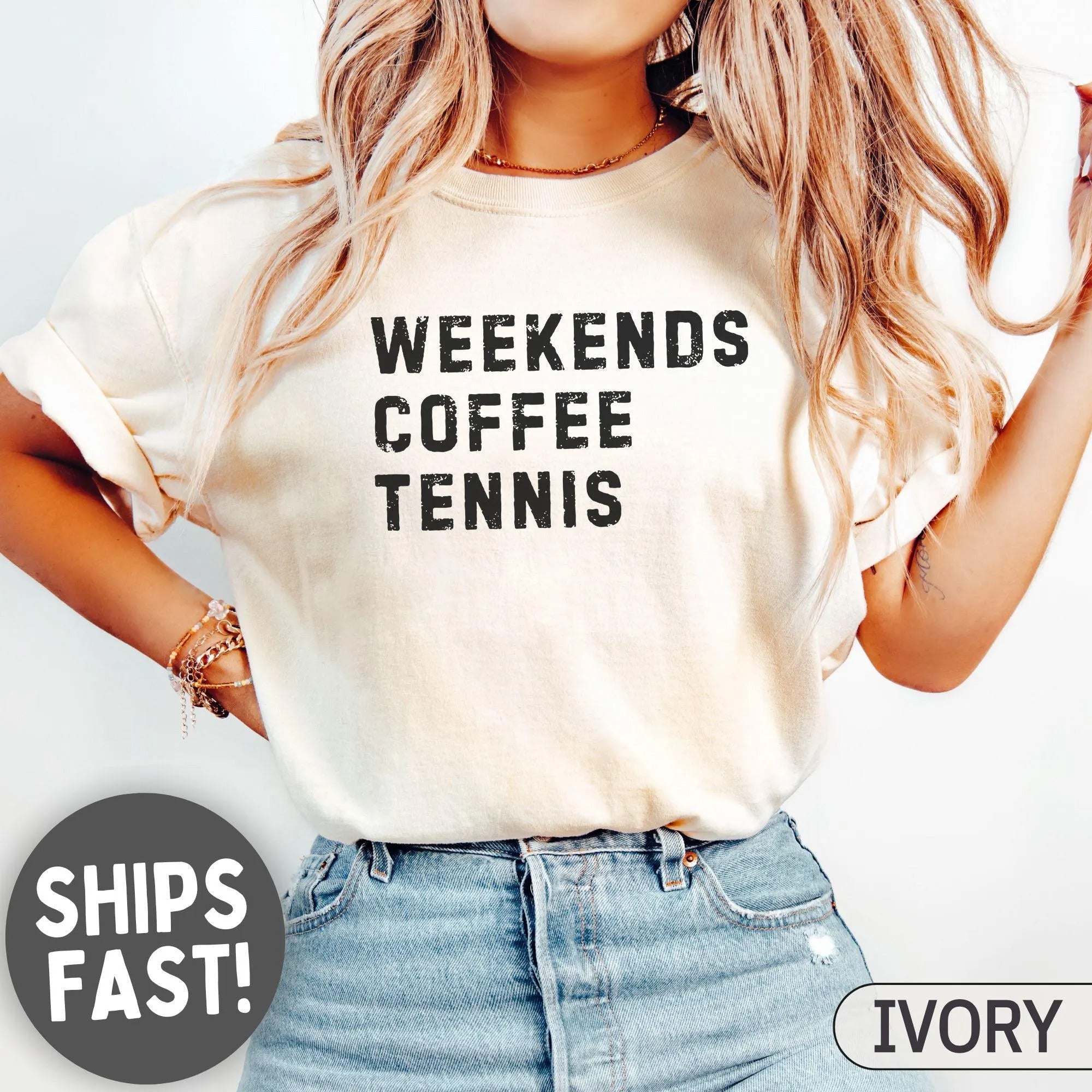 Comfort Colors® Weekends Coffee Tennis T-shirt