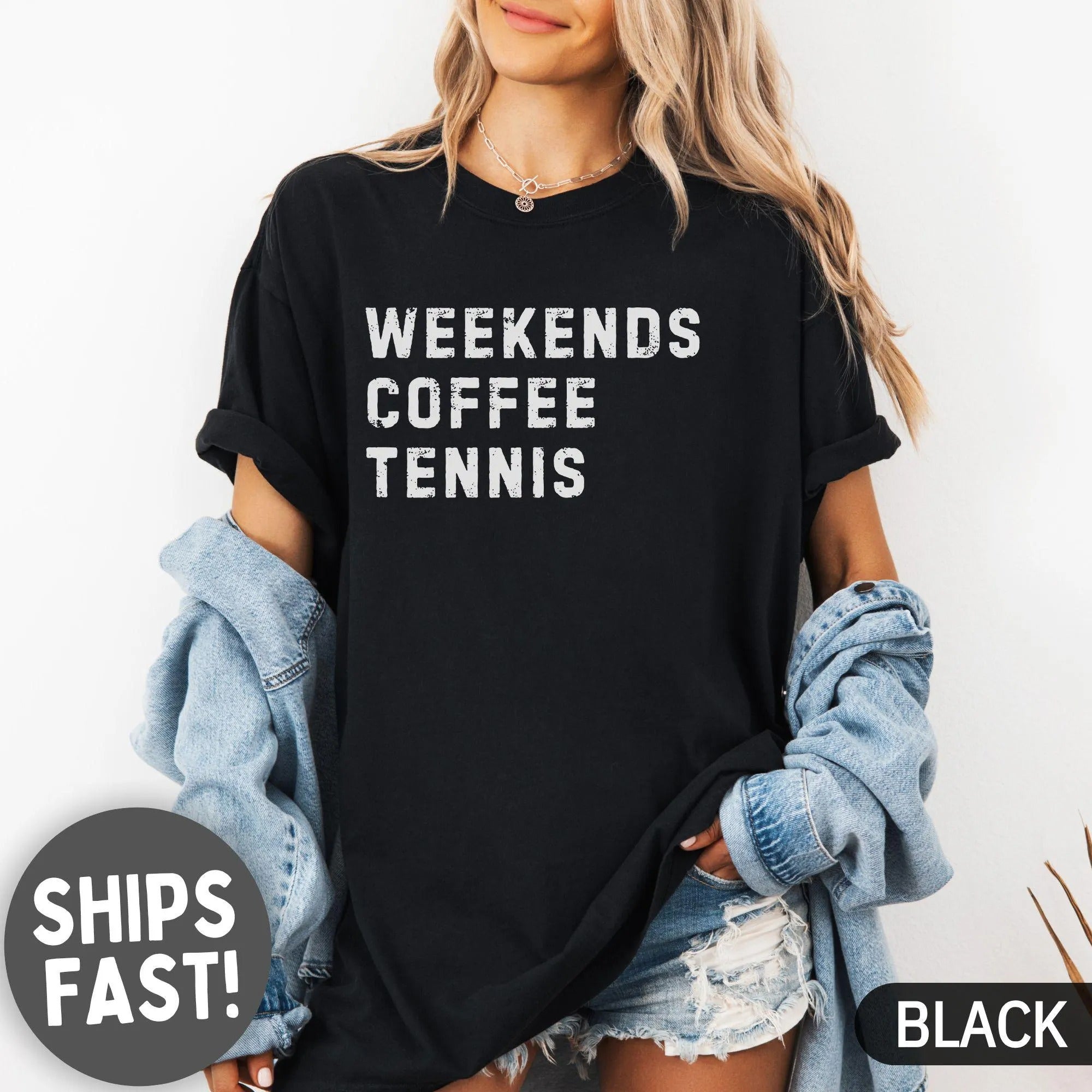 Comfort Colors® Weekends Coffee Tennis T-shirt