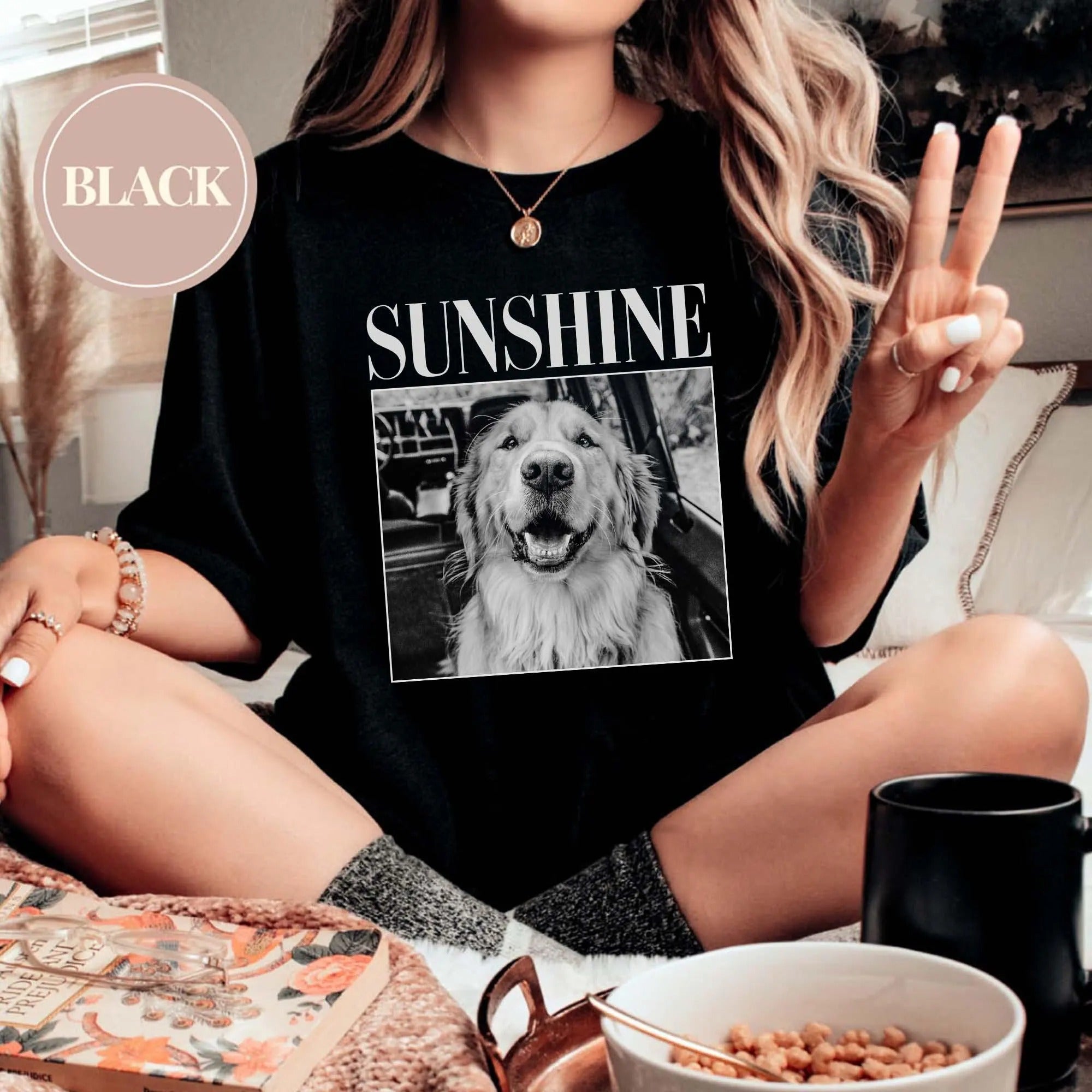 Custom Comfort Colors Pet Photo And Name T-Shirt,Dog Lover Gift, Cat Mom Gift, Pet Loss Gift
