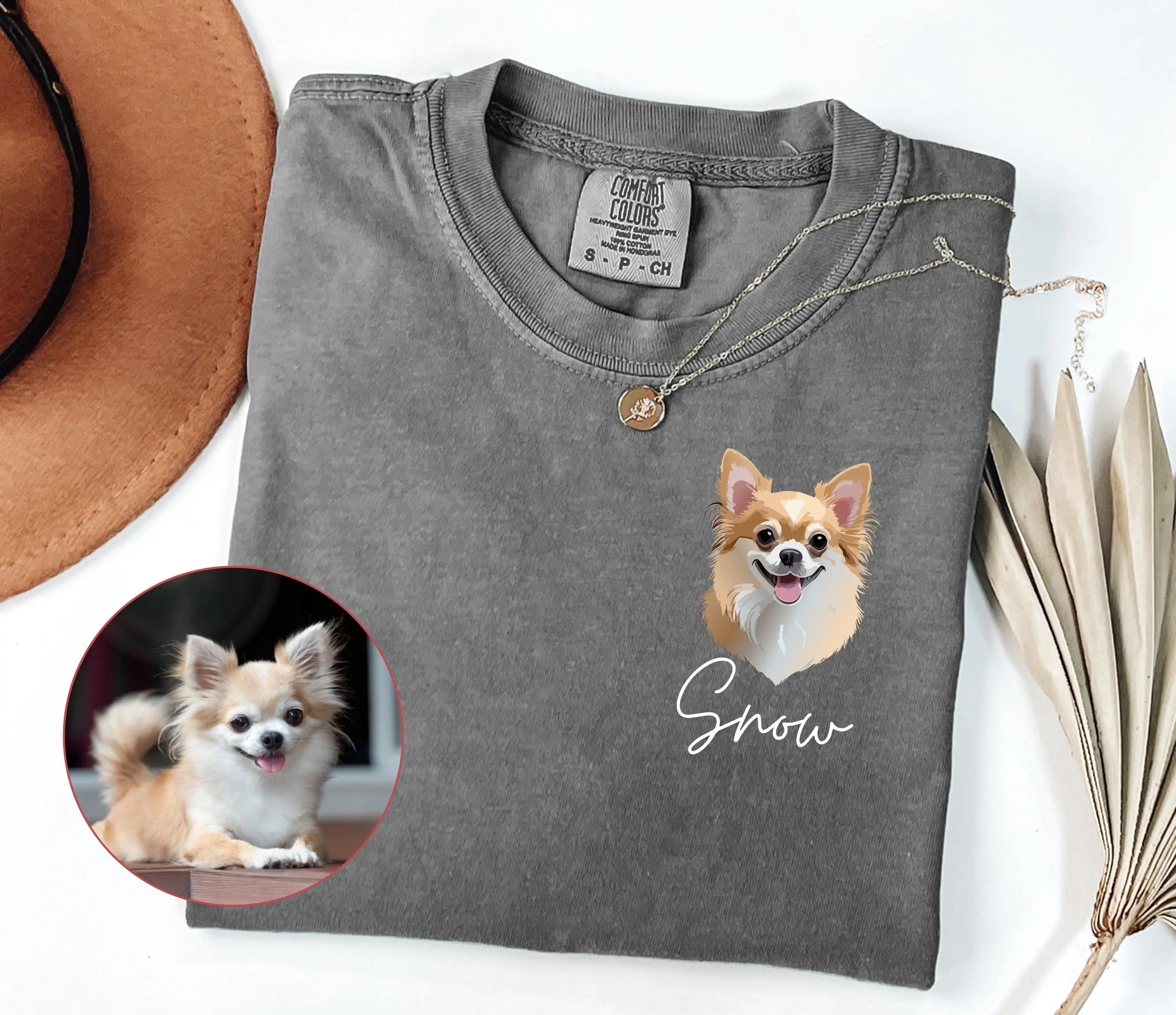 Personalized Comfort Colors Pet photo and name T-Shirt