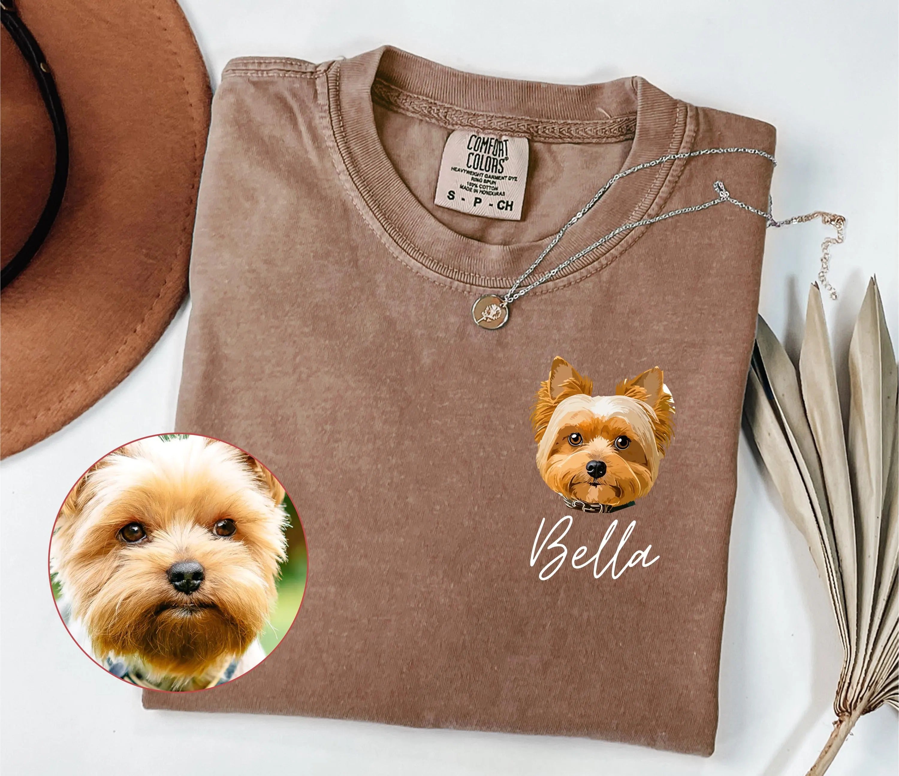 Personalized Comfort Colors Pet photo and name T-Shirt