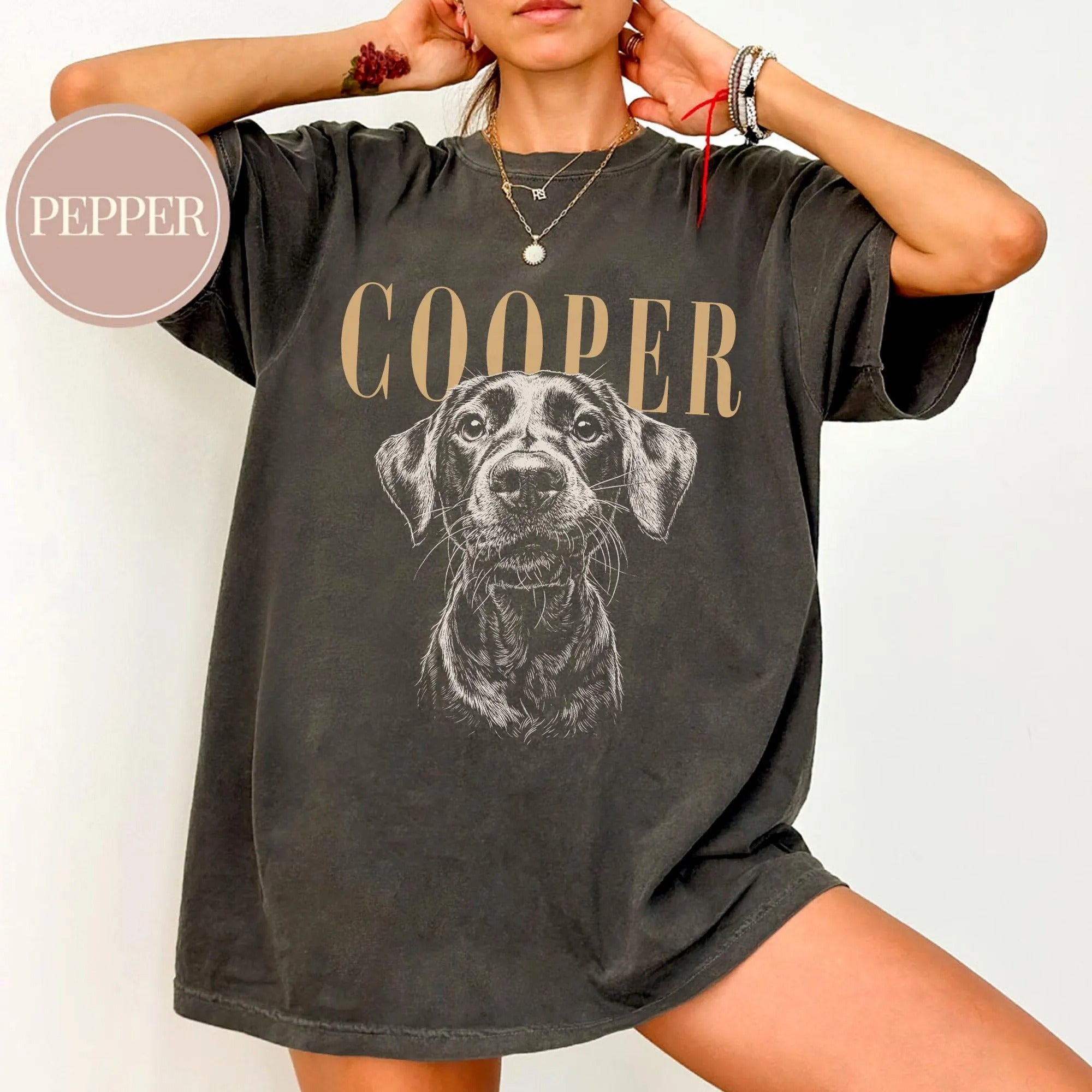 Comfort Colors Custom Pet Photo And Name T-Shirt