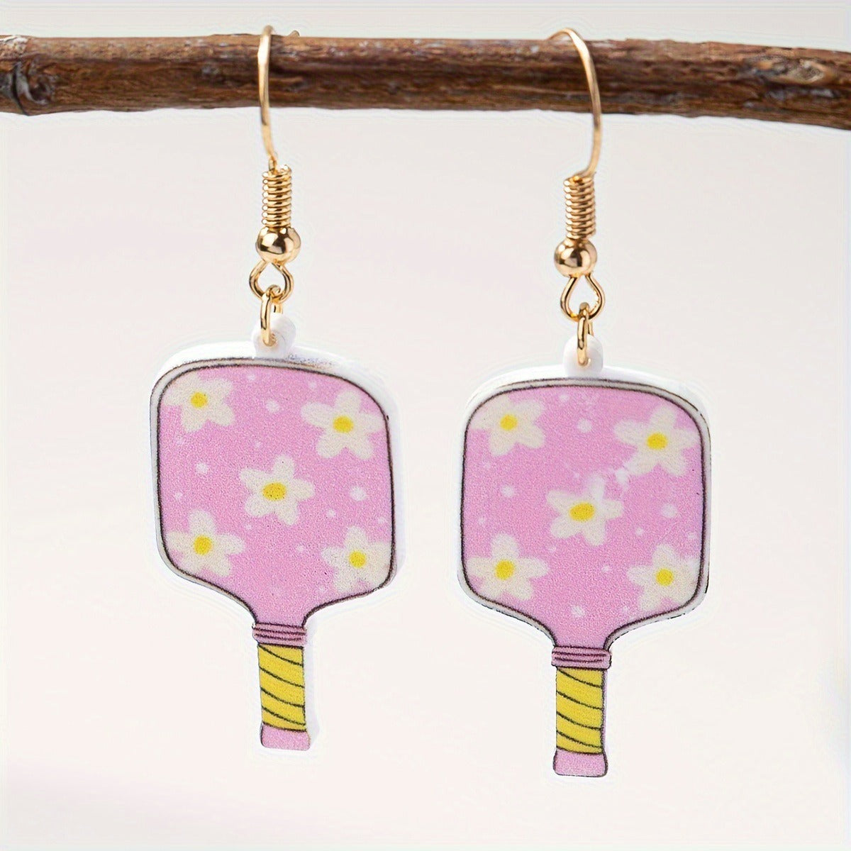 Acrylic Racket Pickleball Earrings,Pickleball Earrings, Gifts for Sports Lovers,2 Pairs