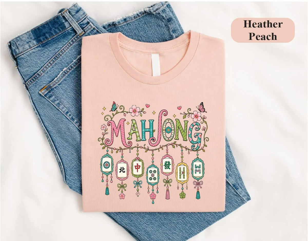 Comfort Colors Floral Mahjong Game£¬Mahjong Social Club T-Shirt£©