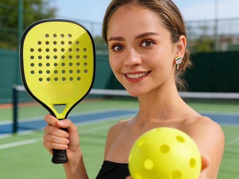 Pickleball Stud Earrings for Women Pickleball Sports Jewelry Gift,Pickleball Earrings, Gifts for Sports Lovers,2 Pairs