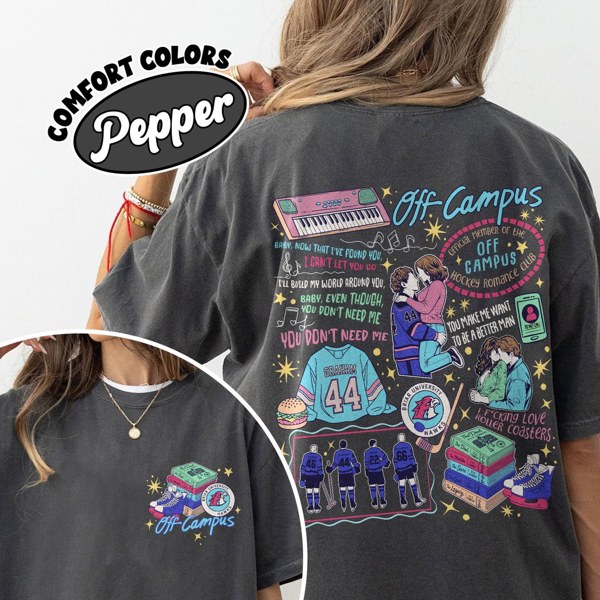 Comfort Colors Briar Hockey Shirt, Off-Campus£¬Campus Hockey, BookTok Romance T-Shirt£¨¸±±¾£©