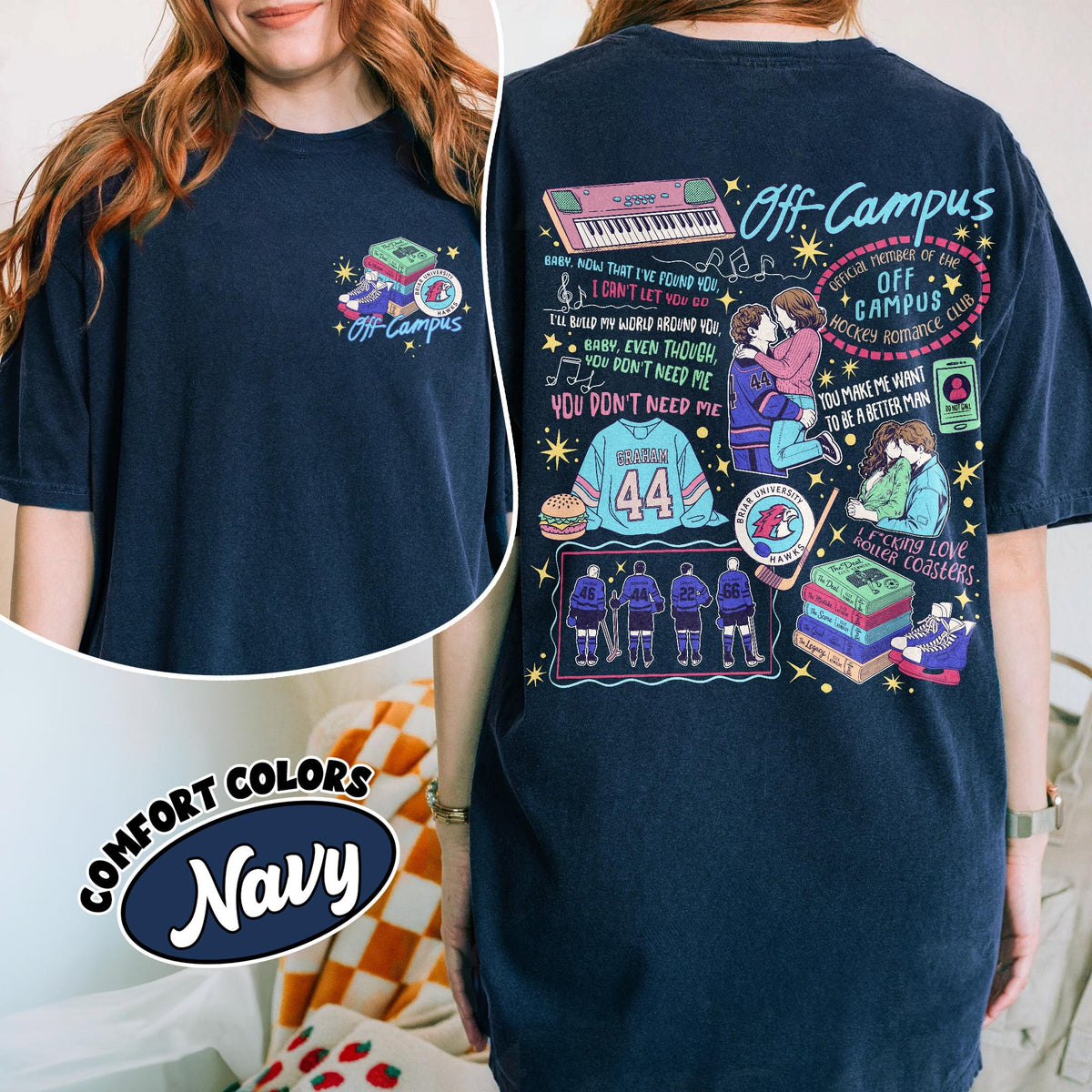 Comfort Colors Briar Hockey Shirt, Off-Campus£¬Campus Hockey, BookTok Romance T-Shirt£¨¸±±¾£©