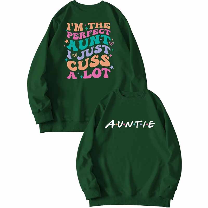 Funny Auntie Letter Graphic Sweatshirt
