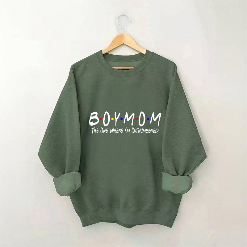 Boy Mom The One Where I'm Outnumbered Sweatshirt