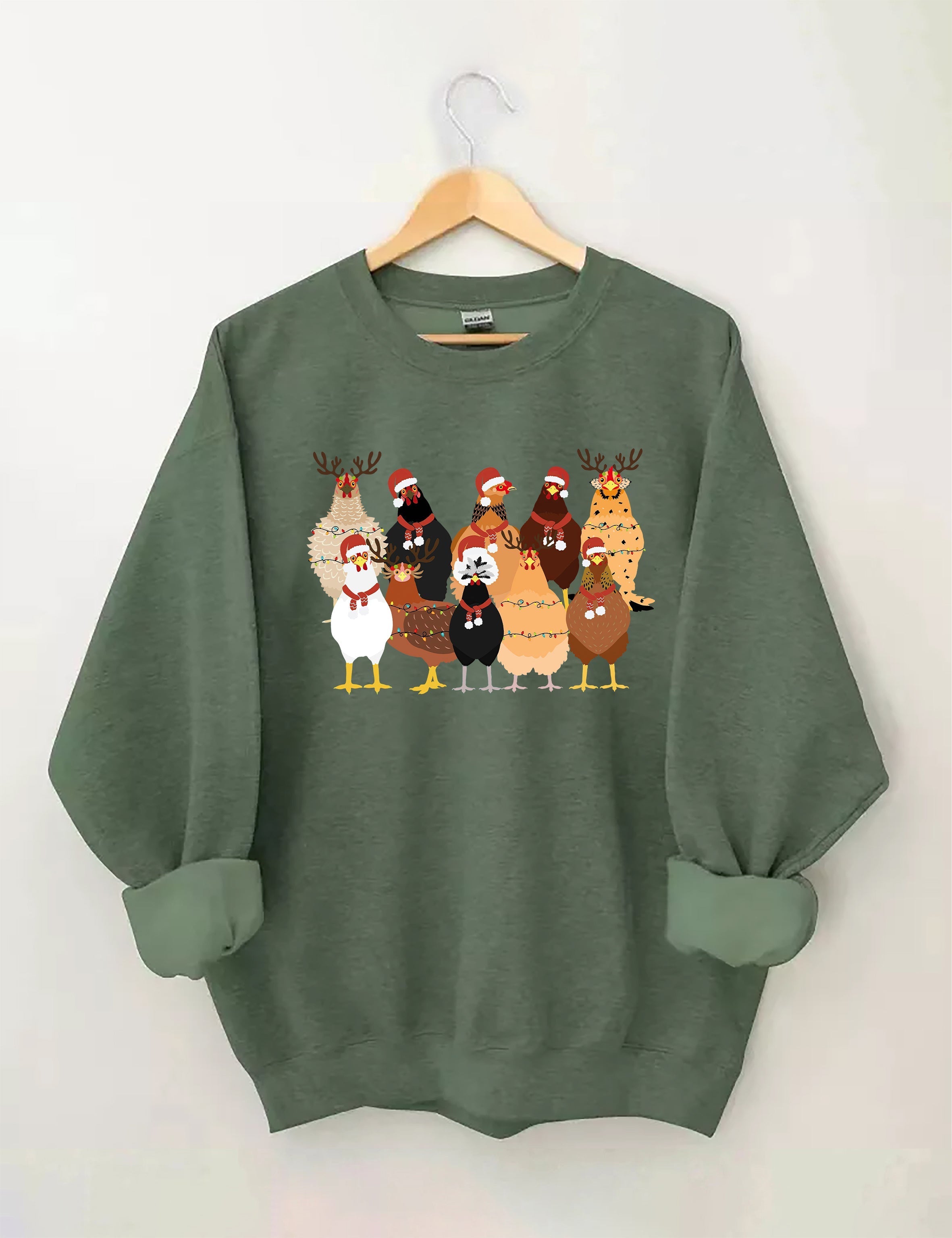 Cute Christmas Chickens Sweatshirt