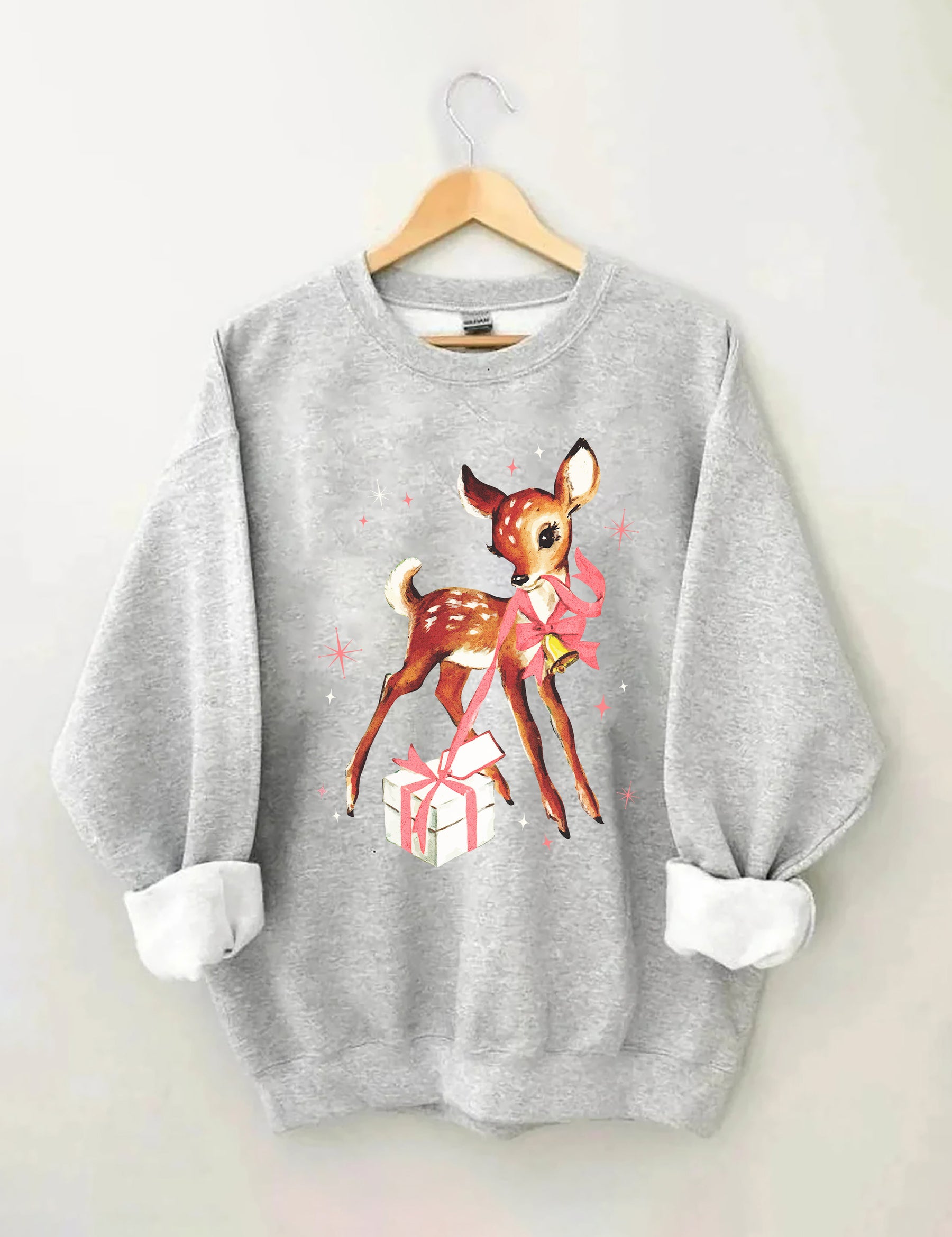 Reindeer Pink Christmas Sweatshirt
