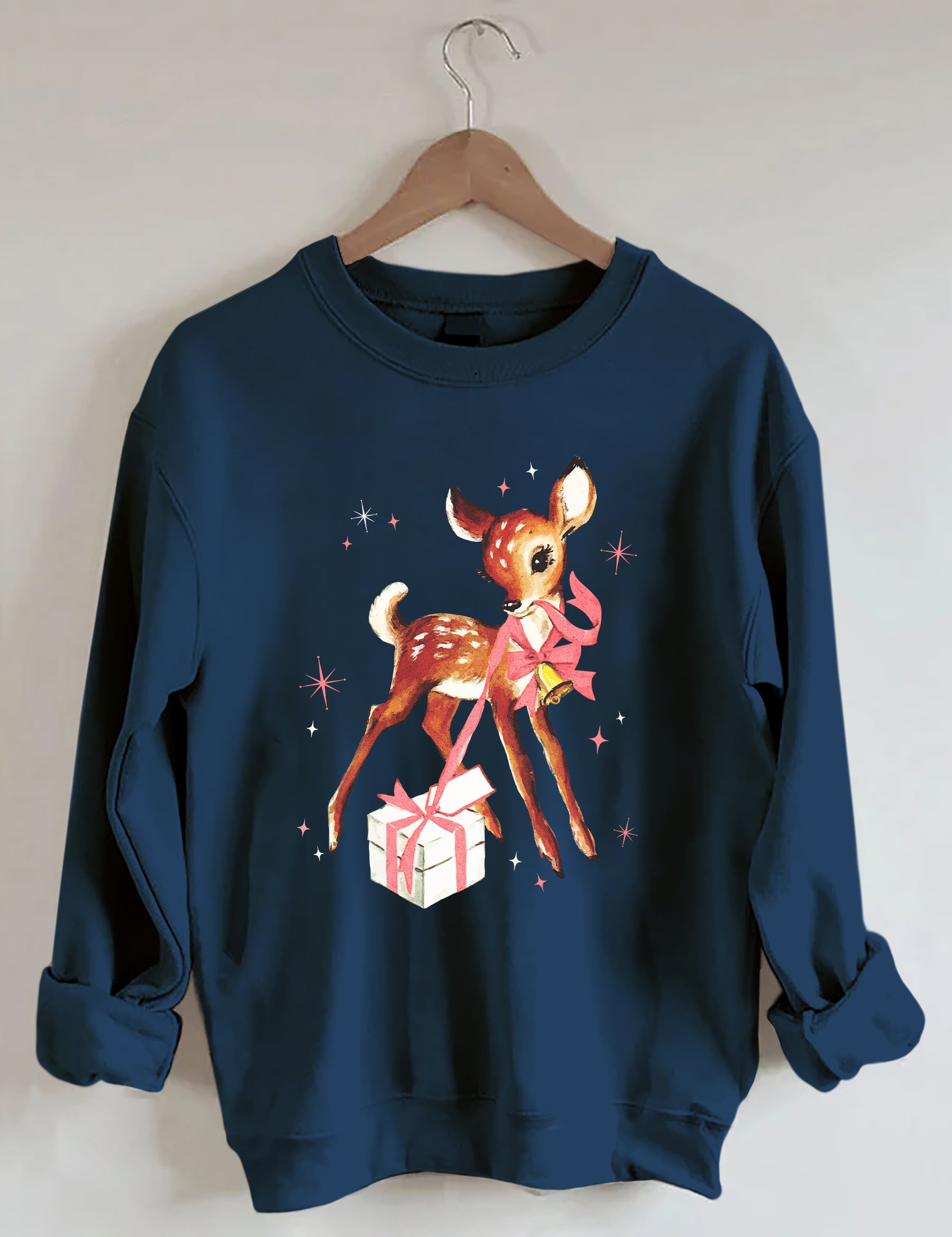 Reindeer Pink Christmas Sweatshirt