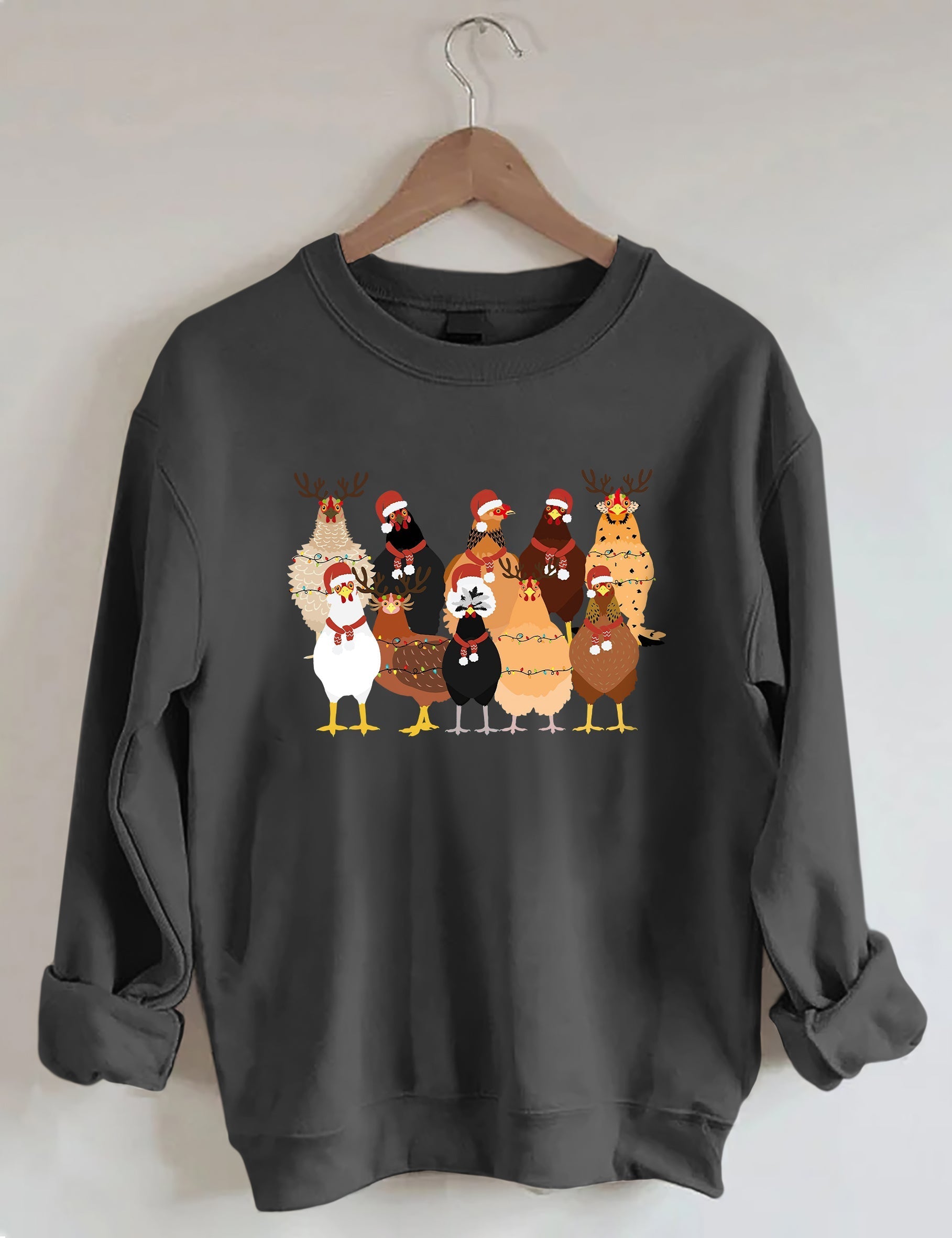 Cute Christmas Chickens Sweatshirt