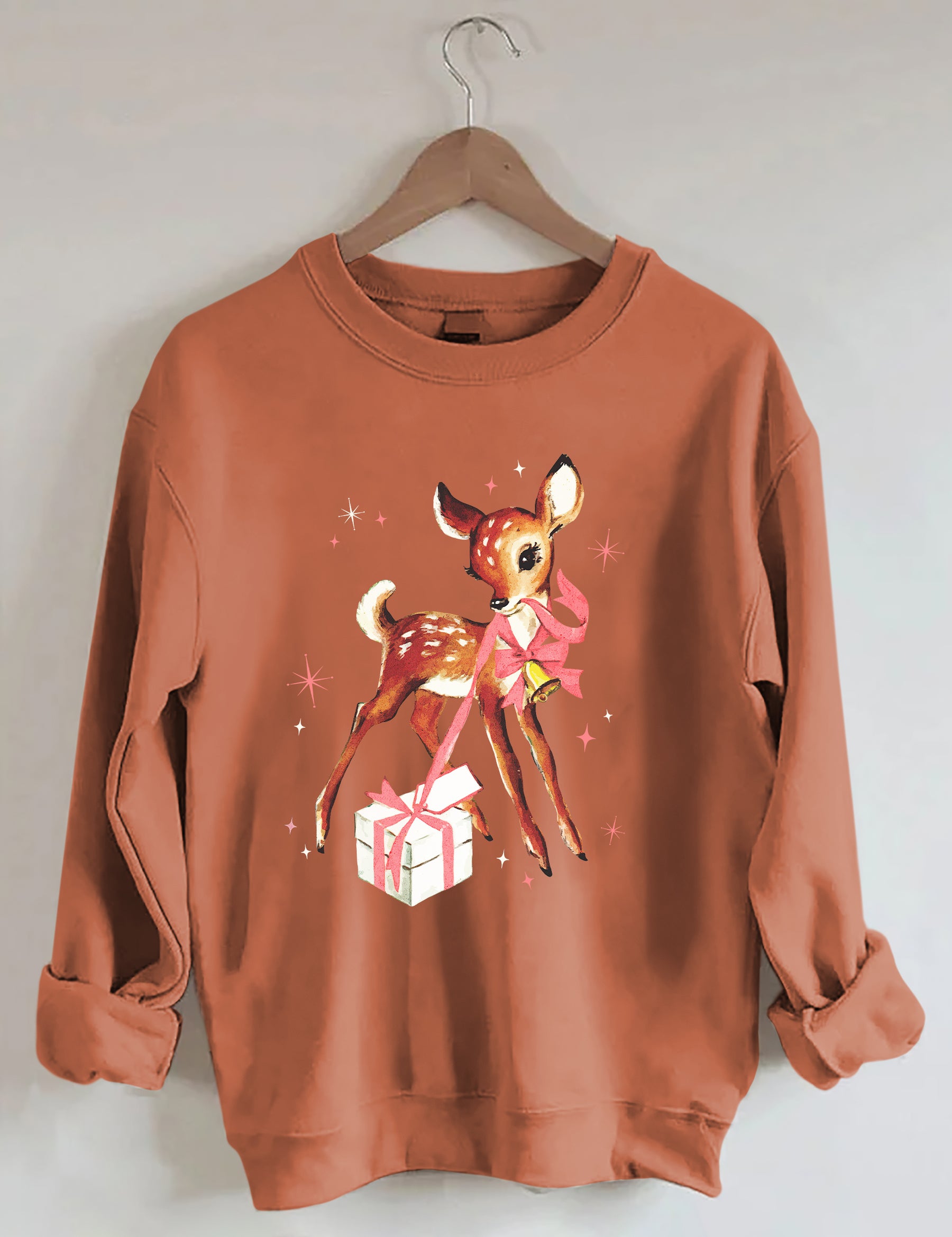 Reindeer Pink Christmas Sweatshirt