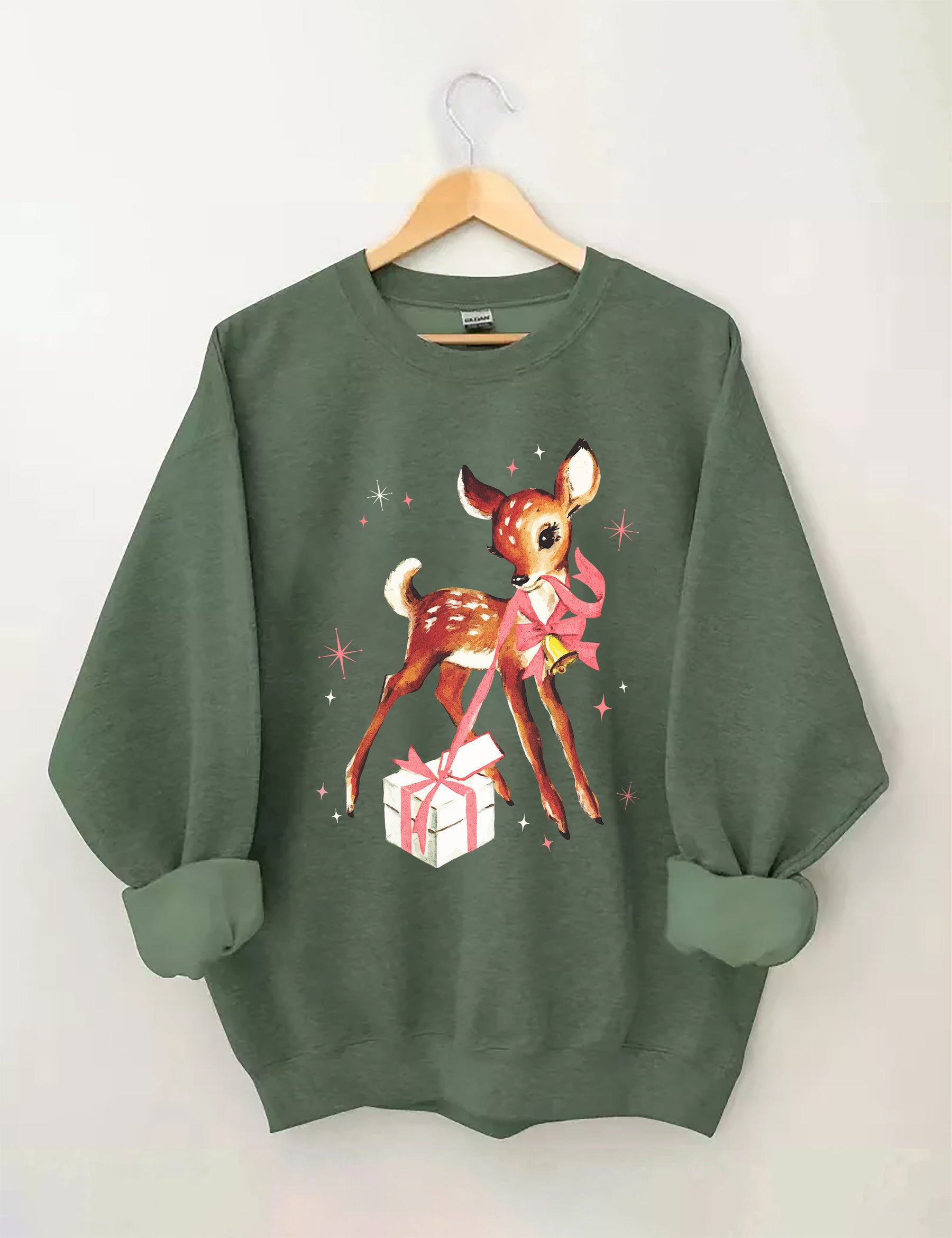 Reindeer Pink Christmas Sweatshirt