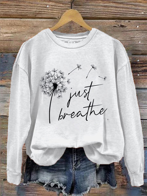 Just Breathe Print Women's  Printed Women's Sweatshirt