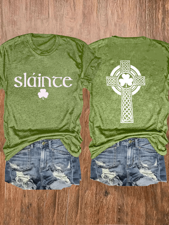 Women's Slaince Print Round Neck Casual T-Shirt