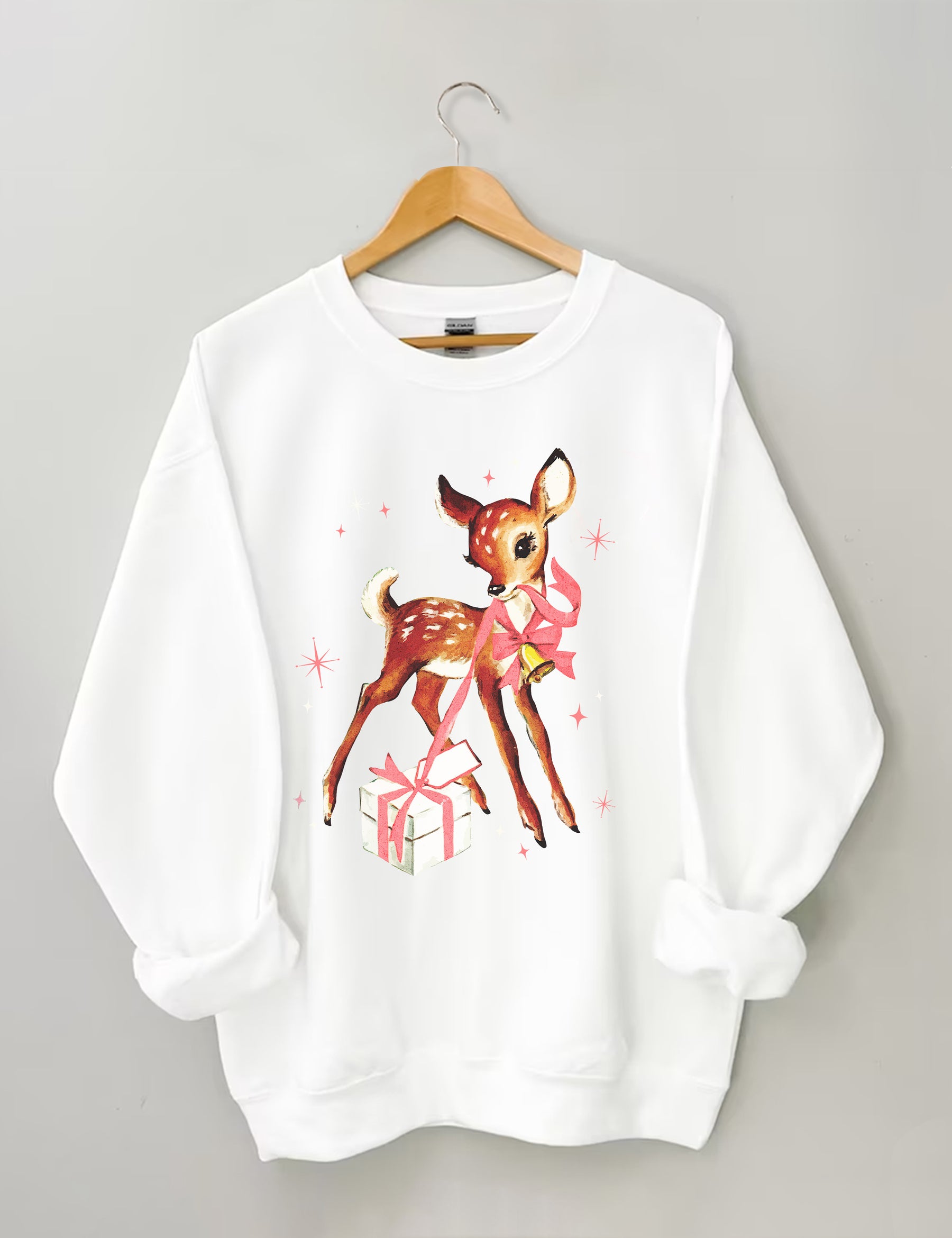 Reindeer Pink Christmas Sweatshirt