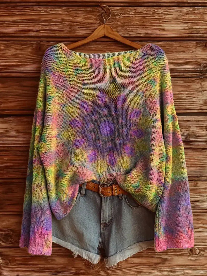 Women'S Casual Vibrant Print Sweater