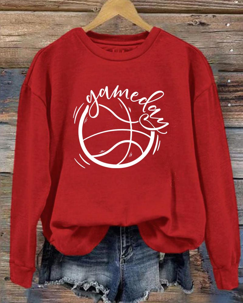 Basketball Game Day Crewneck Sweatshirt