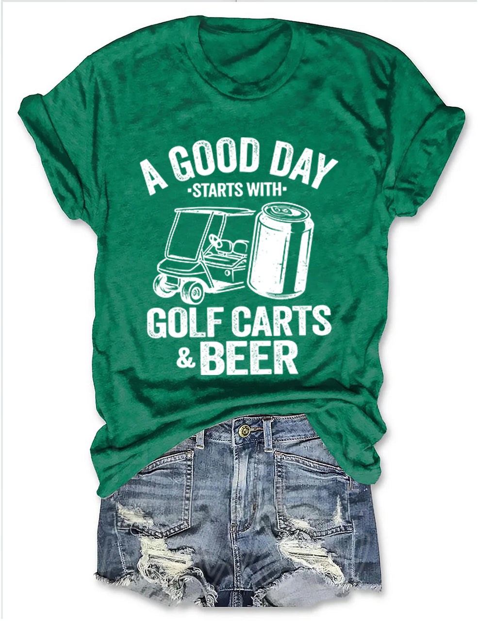 A Good Day Starts With Golf Carts And Beer T-shirt