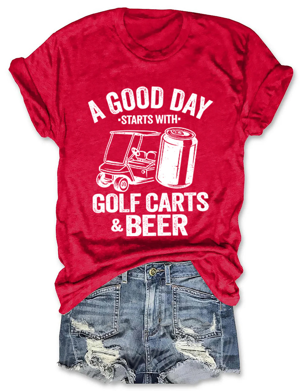 A Good Day Starts With Golf Carts And Beer T-shirt