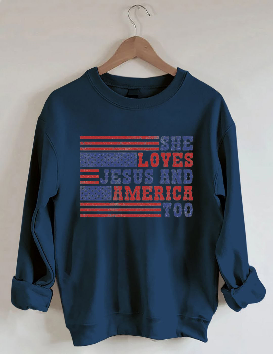 She Loves Jesus And America Too Sweatshirt