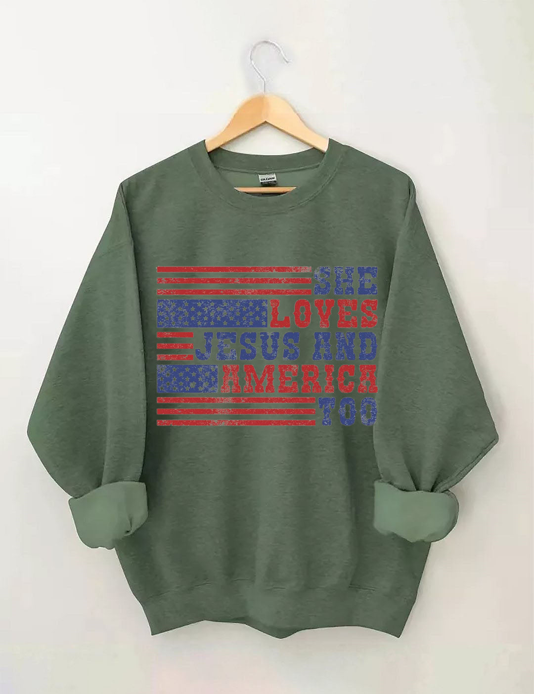 She Loves Jesus And America Too Sweatshirt