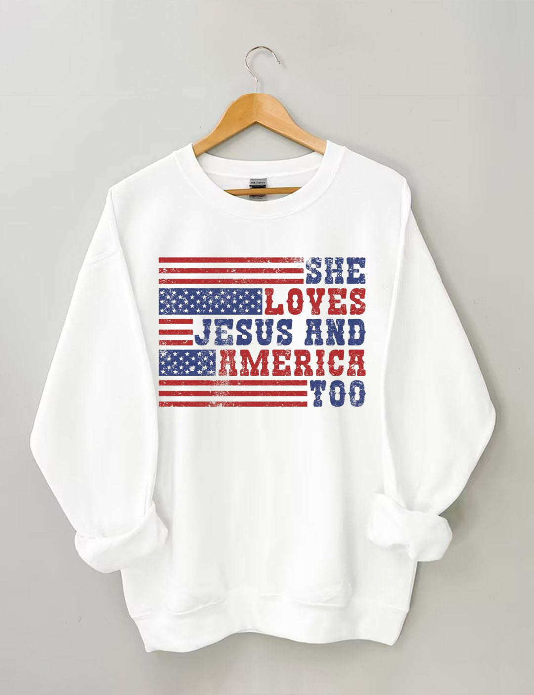 She Loves Jesus And America Too Sweatshirt