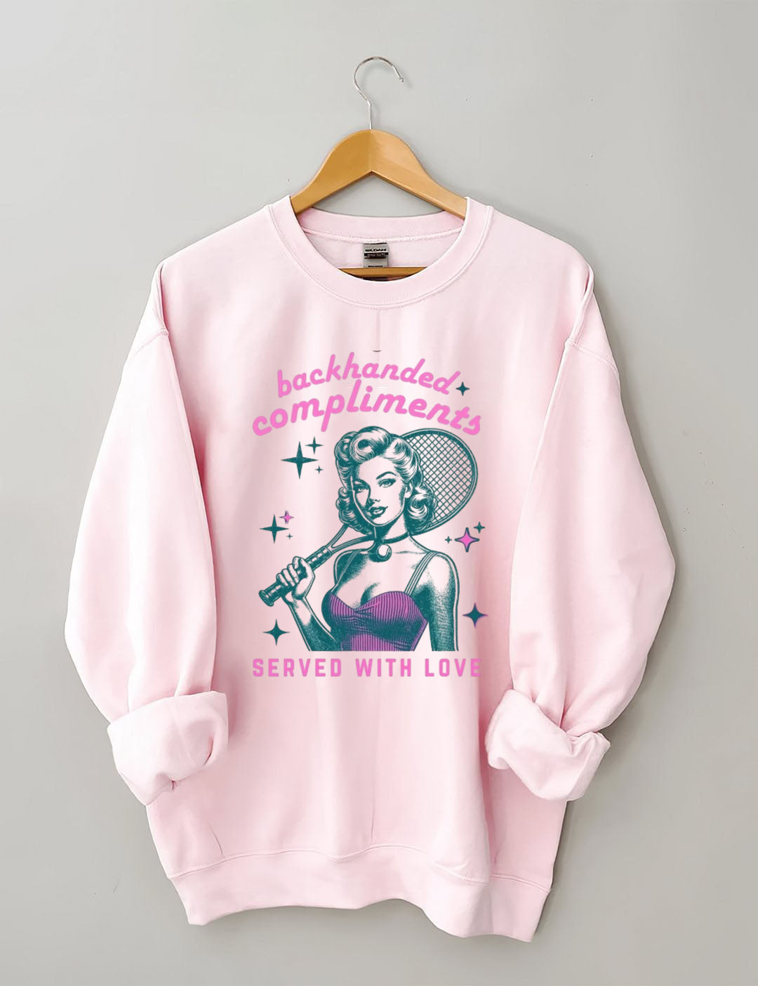 Back Hande compliments Served With Love,Tennis Sweatshirt