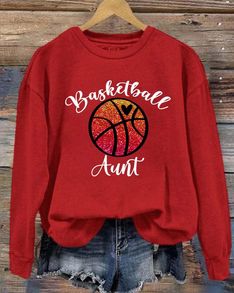 Basketball Aunt Crewneck Sweatshirt