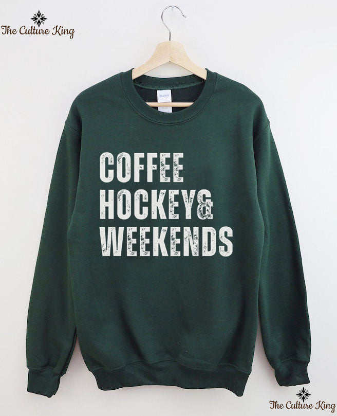 Coffee Hockey and Weekends Sweatshirt