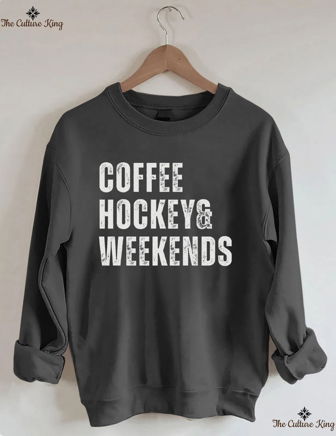 Coffee Hockey and Weekends Sweatshirt