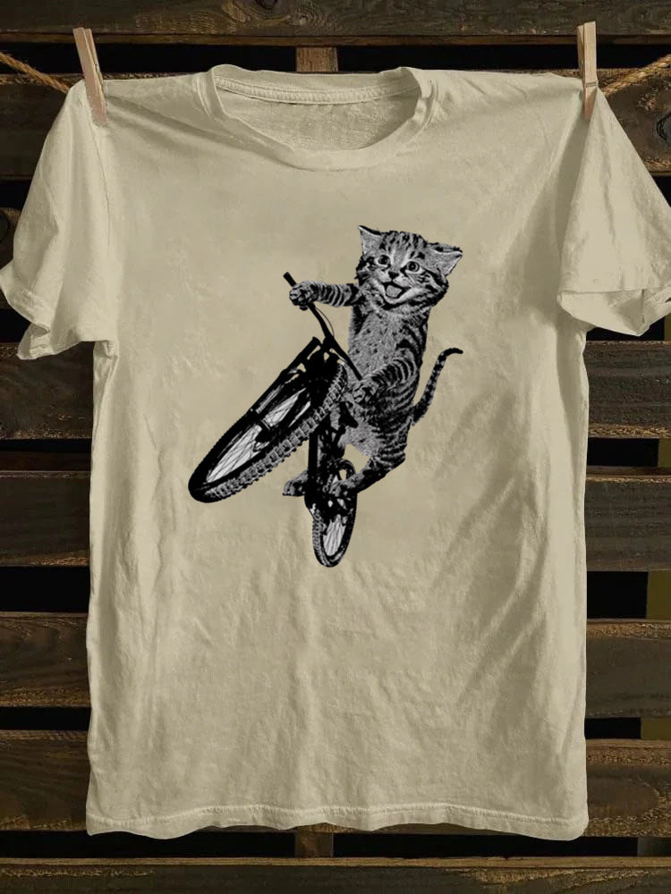 Cat Riding a Bicycle T-Shirt