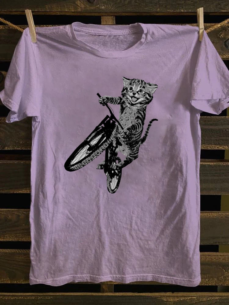 Cat Riding a Bicycle T-Shirt