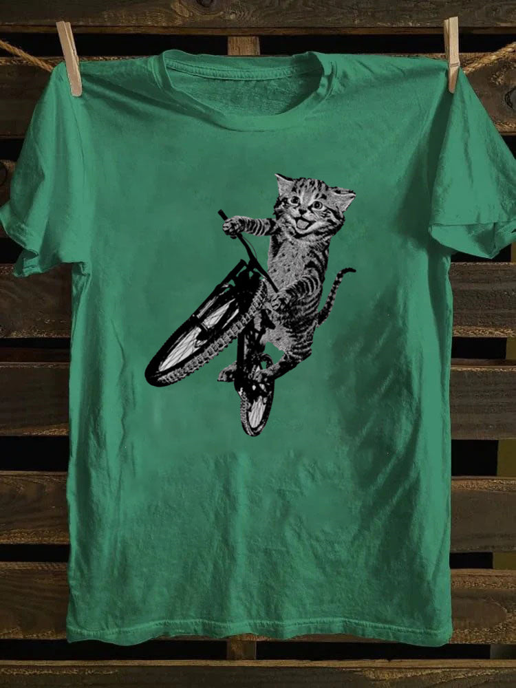 Cat Riding a Bicycle T-Shirt