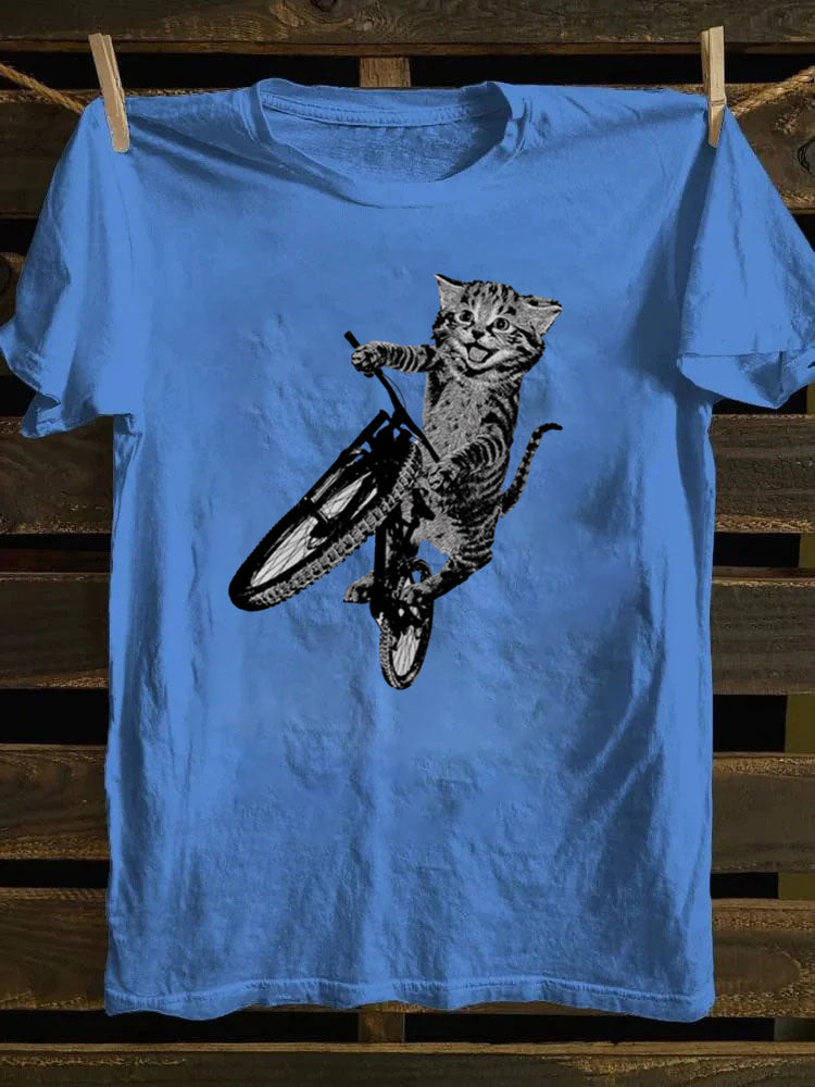 Cat Riding a Bicycle T-Shirt