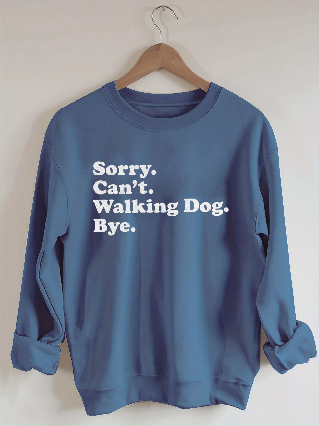Sorry. Can't. Walking Dog. Bye. Sweatshirt