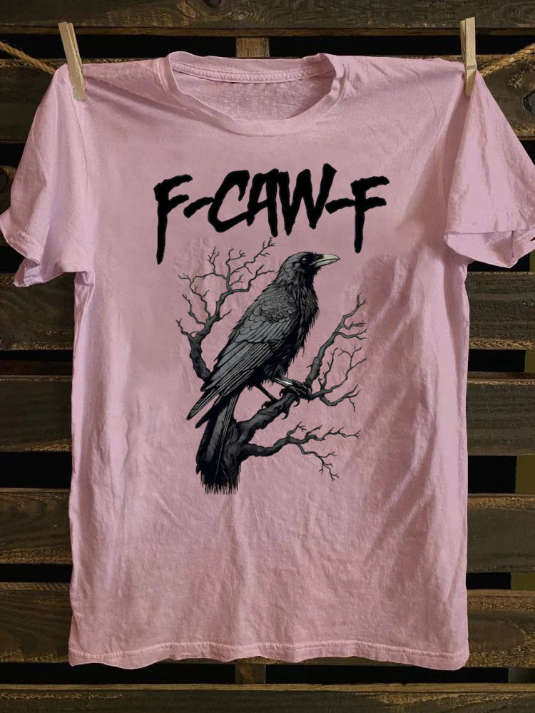 Unisex F-Caw-F Funny Crow，Black Crow Moonlit Raven T-Shirt