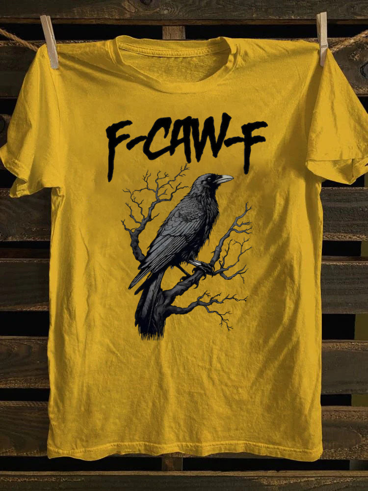 Unisex F-Caw-F Funny Crow，Black Crow Moonlit Raven T-Shirt